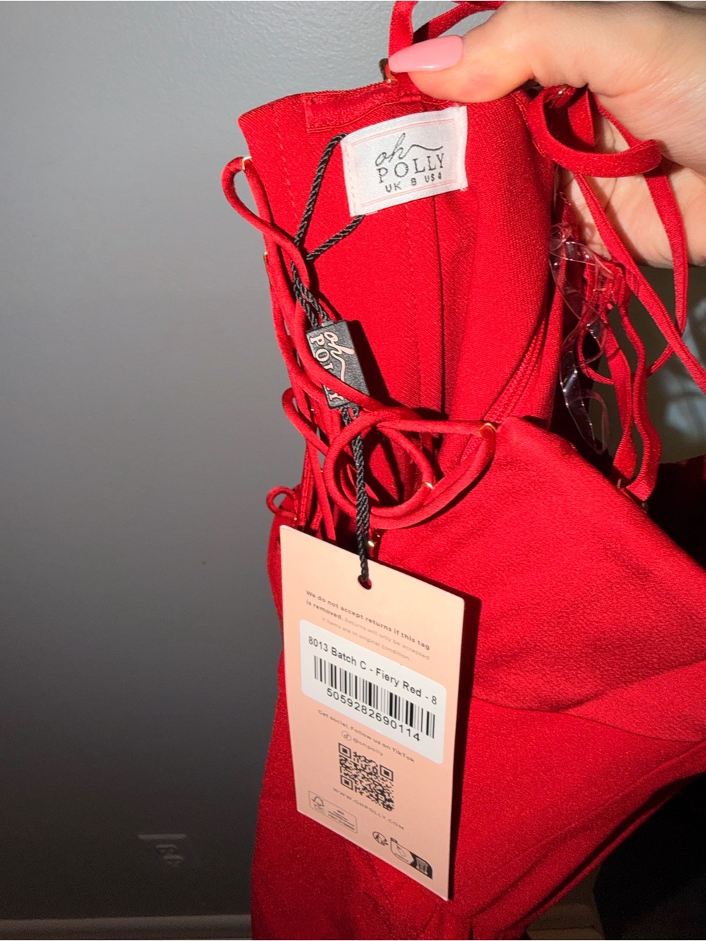 Oh Polly Red Heart-Detail Mini Dress with Removable straps - Picture 2 of 3